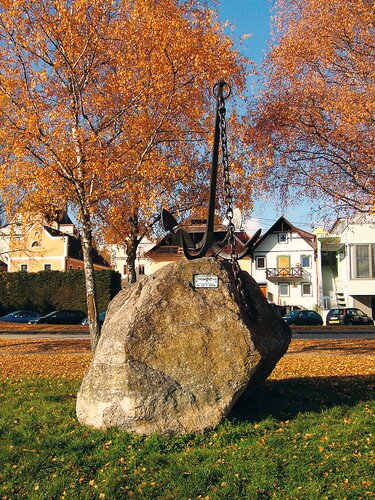 Hochwassermarke am Ankerstein