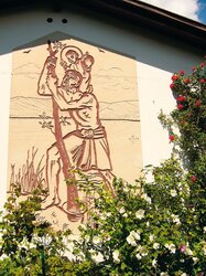 Sgraffito an der Garage Haus Steinschaden