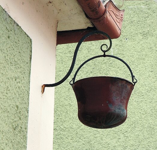 Haus Abelstraße 18 - Gotische Wandmalereien - Hauszeichen Kupferschmiedhaus