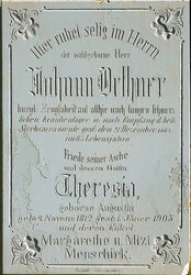 Friedhof Aschach - Friedhofskirche - Epitaph der Familie Orthner