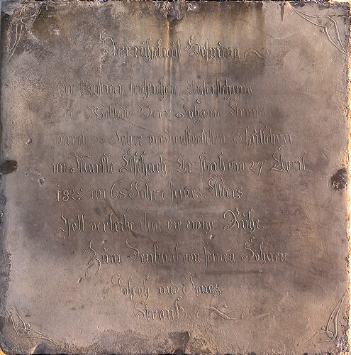 Friedhof Aschach - Friedhofskirche - Epitaph Johann Strauß