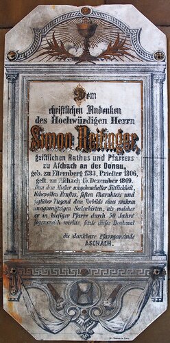 Pfarrkirche Aschach an der Donau - Epitaph Pfarrer Simon Reitinger