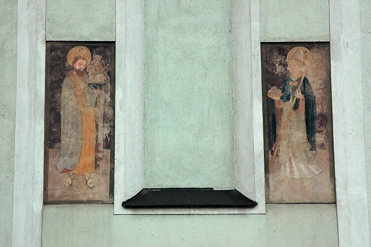 Pfarrkirche Aschach an der Donau - Fresko an der Außenmauer