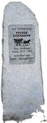 Erinnerungsstein Pferdeeisenbahn Trölsberg