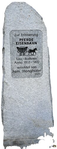 Erinnerungsstein Pferdeeisenbahn Trölsberg
