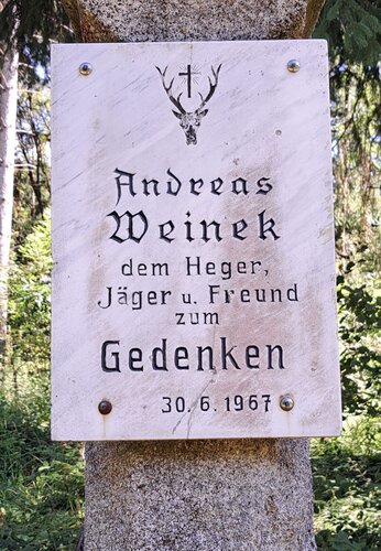 Tabernakelbildstock mit Gedenktafel - Bockau