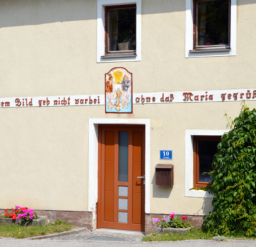 Stallehner - Inschrift und Hausbild