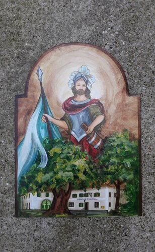 Steinsäule Eisengattern