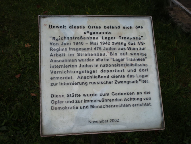 Denkmal Reichsstraßenbau Lager Traunsee