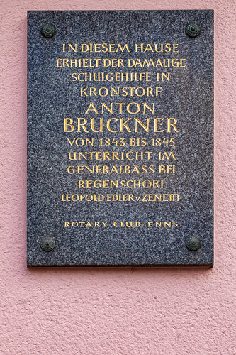 Erinnerungstafel Anton Bruckner