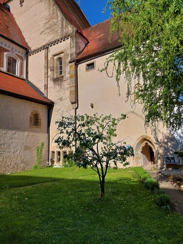 Portal Sakristei und Gewölbeansätze ehemaliger Kreuzgang-Pfarrgarten