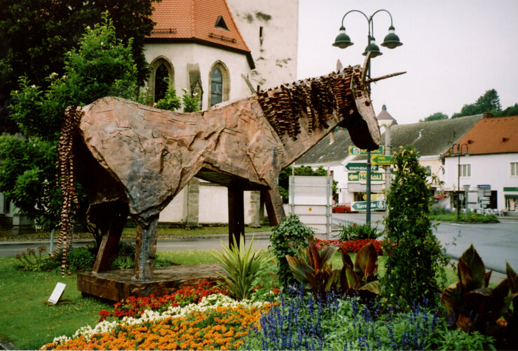 Perger Einhorn Kupferskulptur