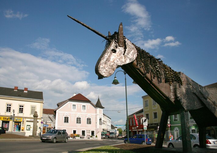 Perger Einhorn Kupferskulptur