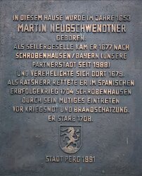 Gedenktafel Martin Neugschwendtner Schrobenhausen