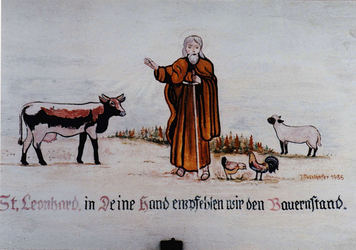 Bauchtner- Hausbild hl. Leonhard, Haustür