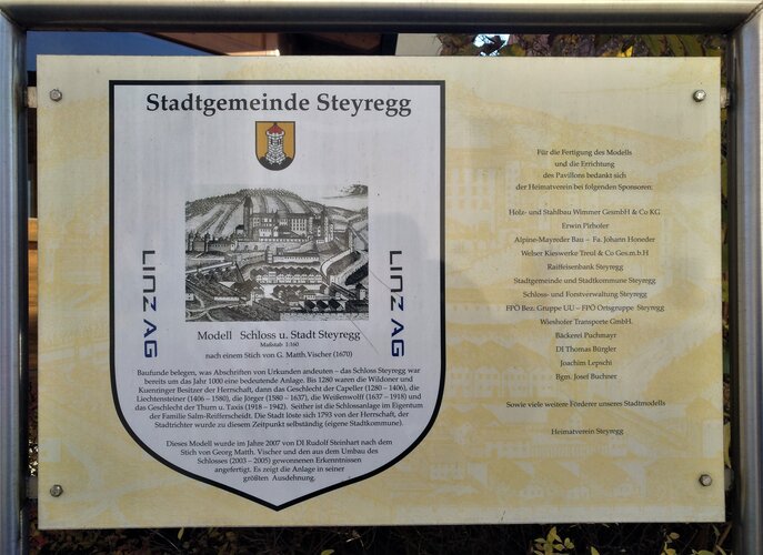 Modell Schloss und Stadt Steyregg im Pavillon