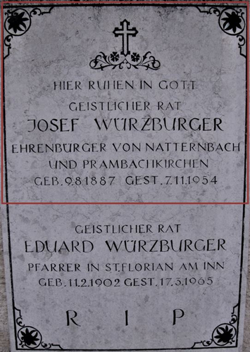 Stadtpfarrkirche 04 - Priestergrabtafel Josef Würzburger