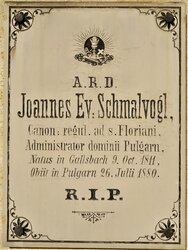 Stadtpfarrkirche 01 - Priestergedenktafel Joannes Ev. Schmalvogl