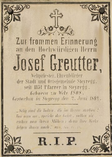 Stadtpfarrkirche 02 - Priestergrabtafel Josef Greutter