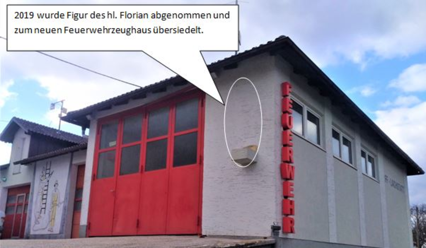 Haus FF - Lachstatt - Freiplastik hl. Florian - abgekommen