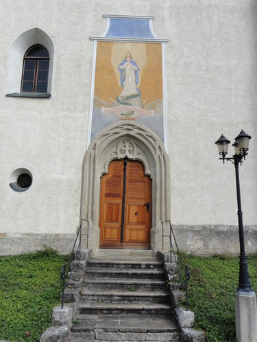  "Maria auf der Weltkugel" in Fallsbach - Wandbild