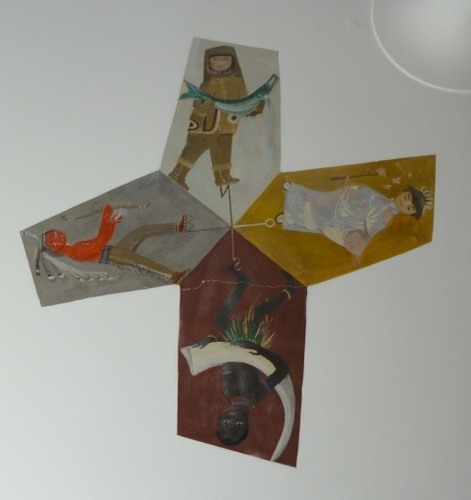 Volksschule - Sgraffito/Secco Bild