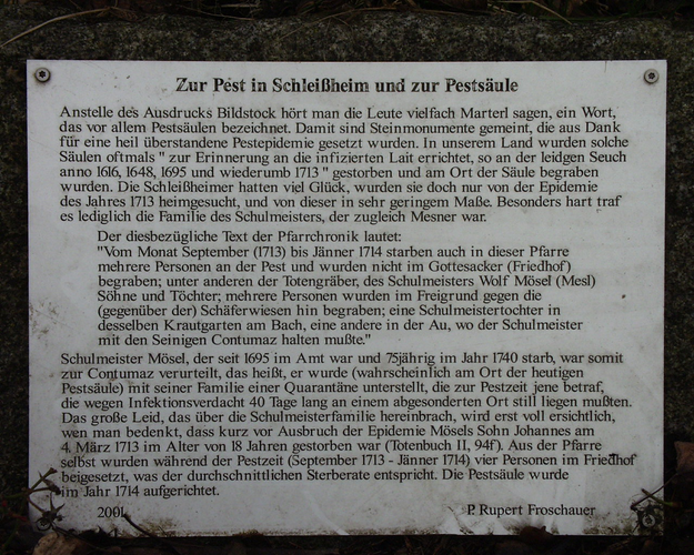Pestsäule, Schlossweg, Dietach, Schleißheim