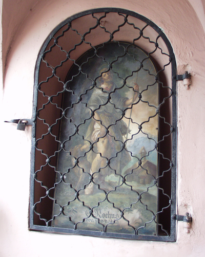 Ledererturm, Wels - St. Rochus Mauerbild | © Steinerberger