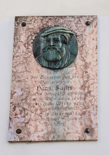 Hans Sachs Gedenktafel, Pollheimerschloss, Wels | © Steinerberger