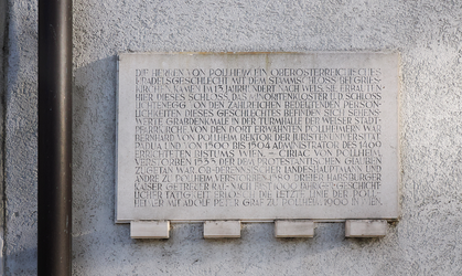 Pollheimer-Gedenktafel, Schloss Pollheim, Wels | © Steinerberger