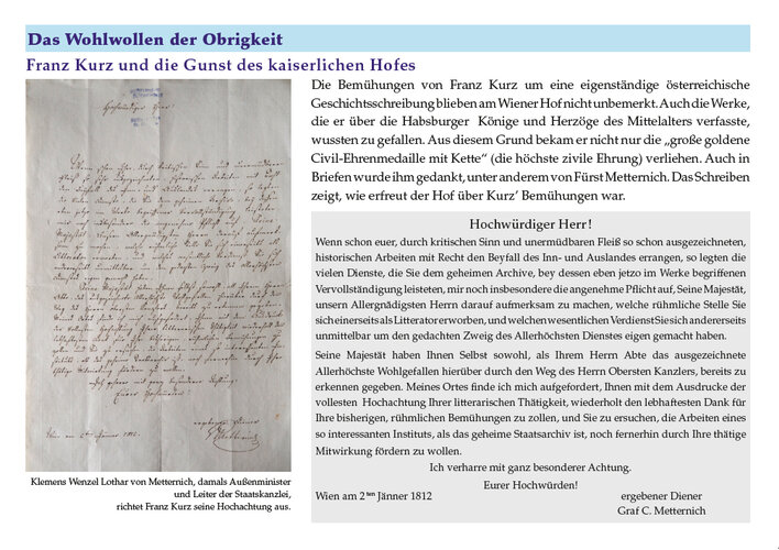Brief von Graf Clemens Metternich