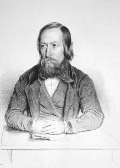 Franz Stelzhamer. Lithographie von G. Decker (1843) | © gemeinfrei