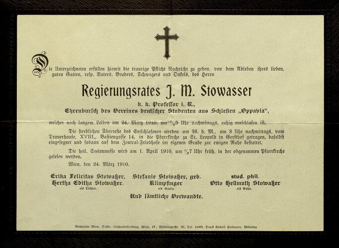 Partezettel Josef M. Stowasser