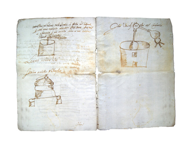 Skizzen eines Brennofens