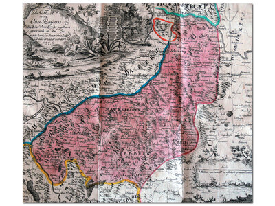 Karte des Innviertels nach dem Frieden von Teschen