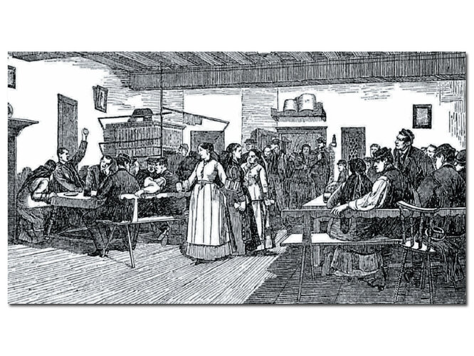 Gegeneinander singende Burschen