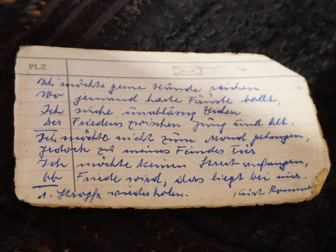 Handschriftlicher Spruch