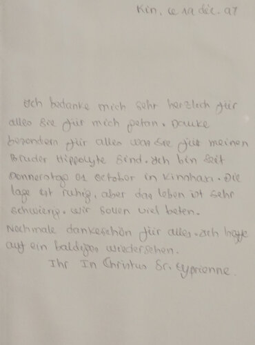 Brief an Katharina Dobler