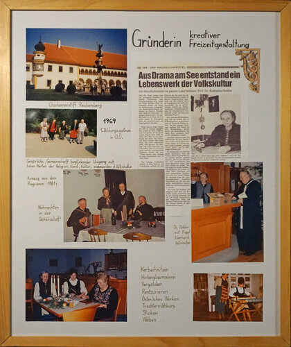 Ausstellungstafel "Gründerin kreativer Freizeitgestaltung"