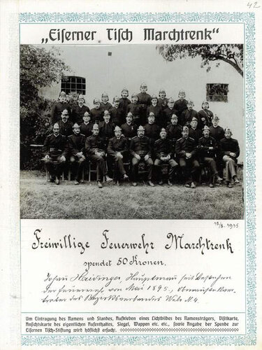 Seite aus dem Spendenbuch zum "Eisernen Tisch"