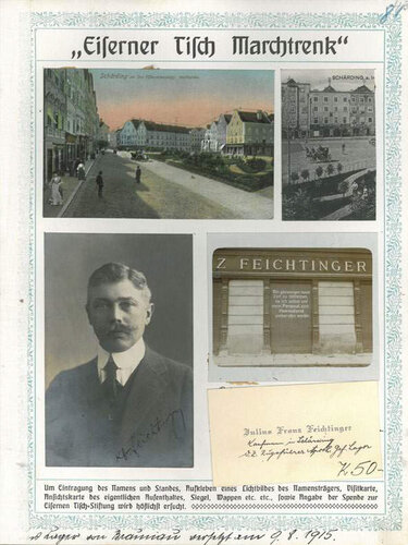 Seite aus dem Spendenbuch zum "Eisernen Tisch"