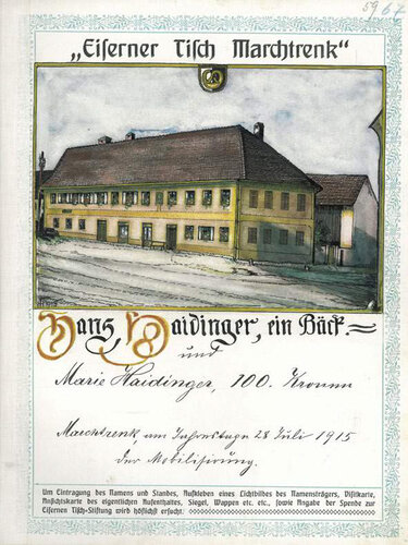 Seite aus dem Spendenbuch zum "Eisernen Tisch"