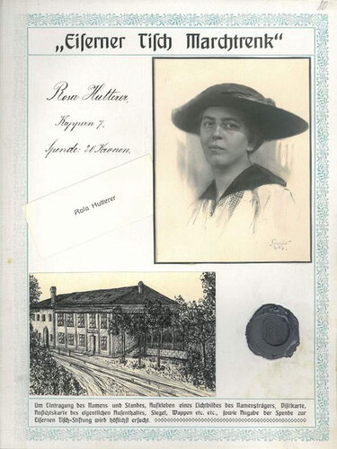 Seite aus dem Spendenbuch zum "Eisernen Tisch"