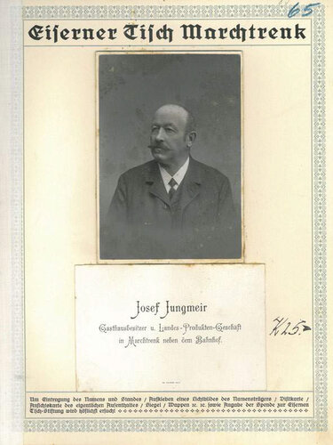 Seite aus dem Spendenbuch zum "Eisernen Tisch"