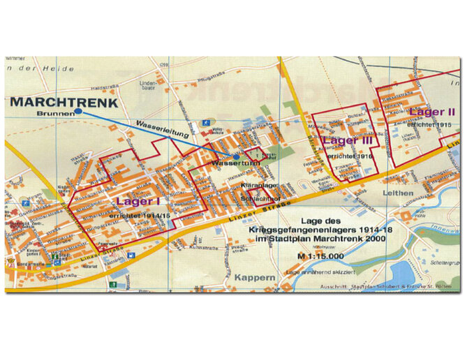 Die Lage des Kriegsgefangenenlagers