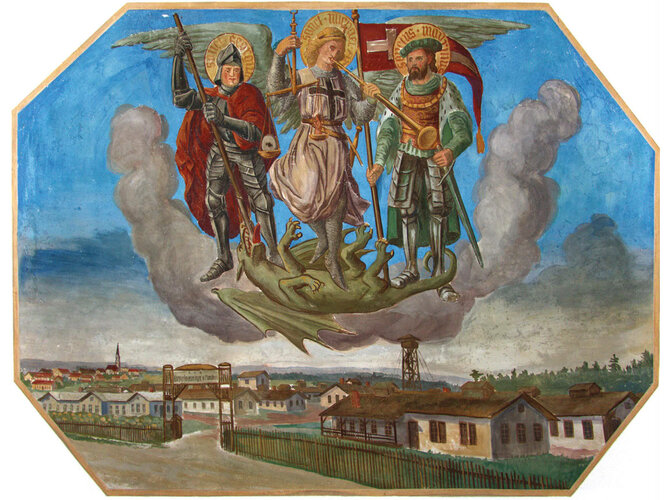 Malerei unter der Empore von Cassian Dapos | © Foto: Museumsverein Marchtrenk