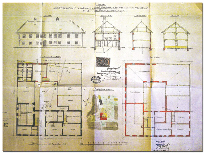 Wiederaufbauplan nach Brand