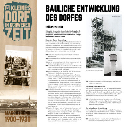 Tafel "Bauliche Entwicklungen des Dorfes"