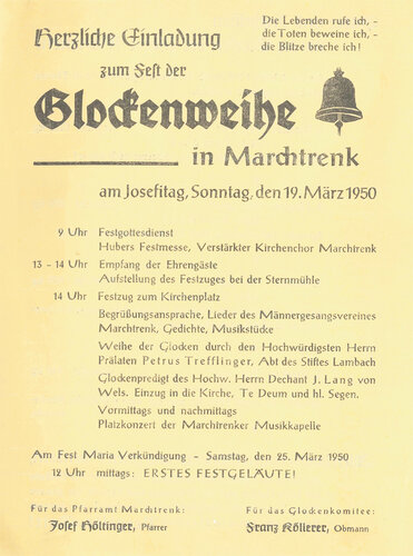 Einladung zur Glockenweihe
