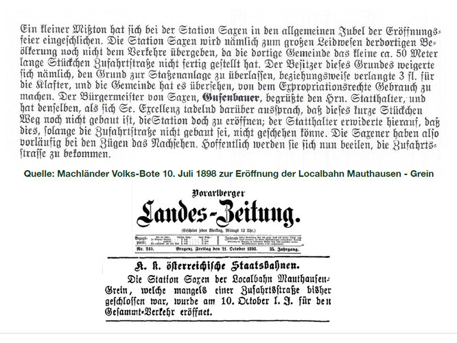 Eröffnung der Localbahn Mauthausen – Grein